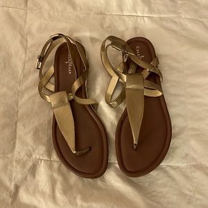 Coke Haan gold sandals